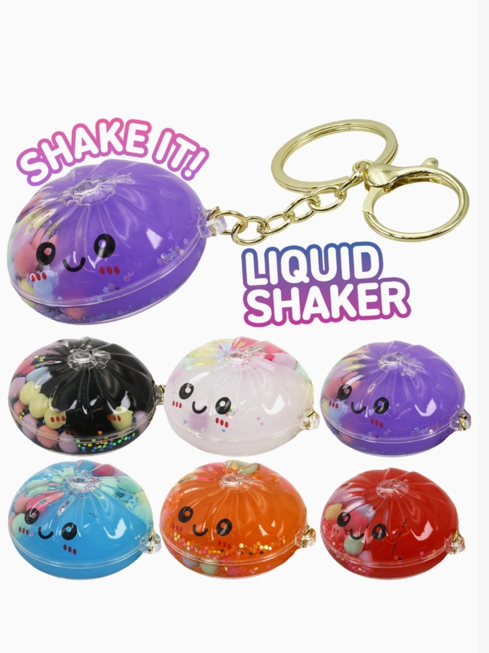 Dumpling Liquid Shaker Charm Key Chain